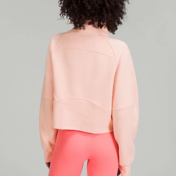 ❤️LULULEMON SCUBA OVERSIZED FUNNEL NECK HALF ZIP HOODIE-PEACH SATIN-M/L & XL/XXL - Picture 5 of 13